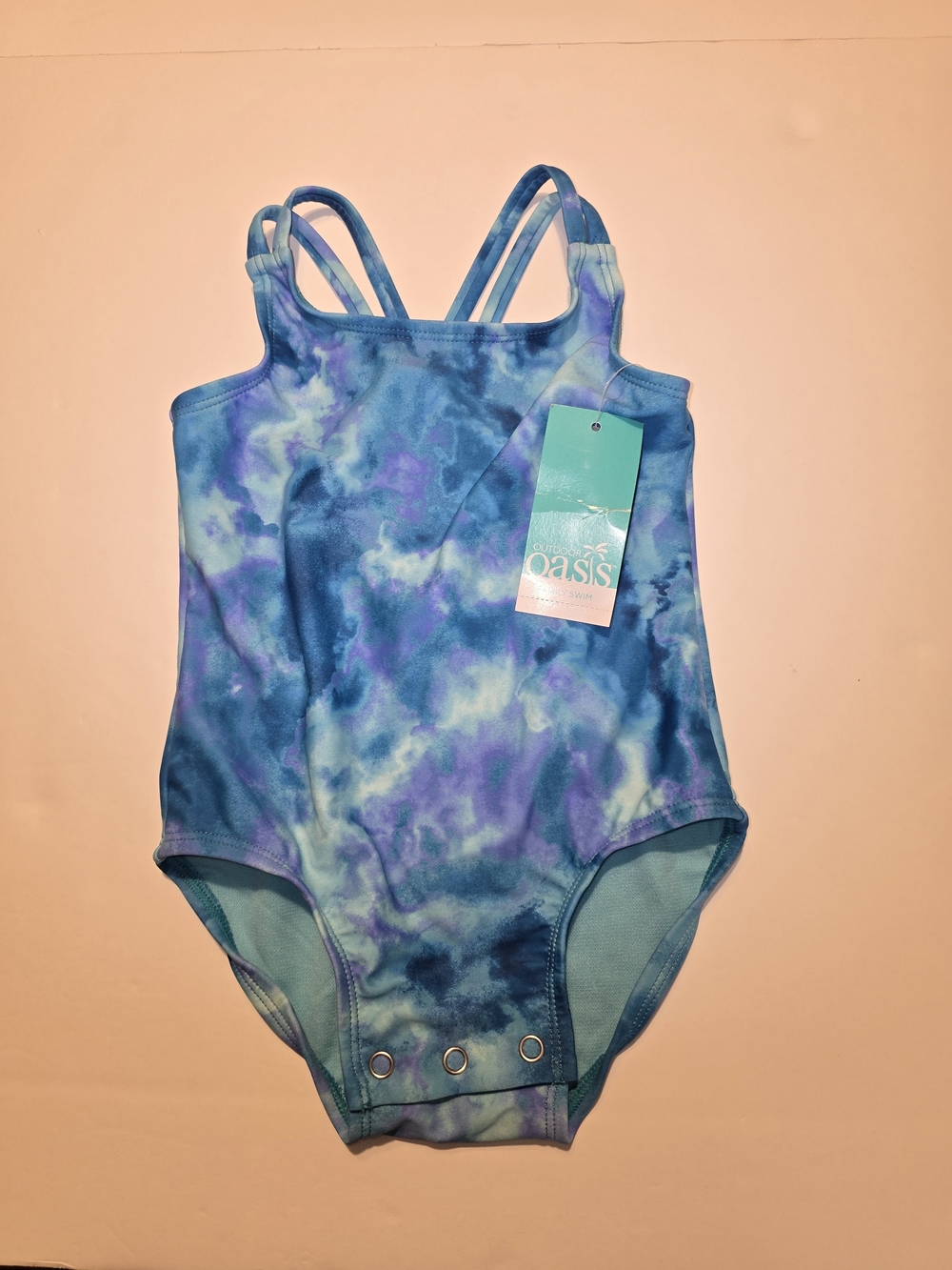Oasis Kids Blue & Purple Tie-Dye One-Piece Swimsuit